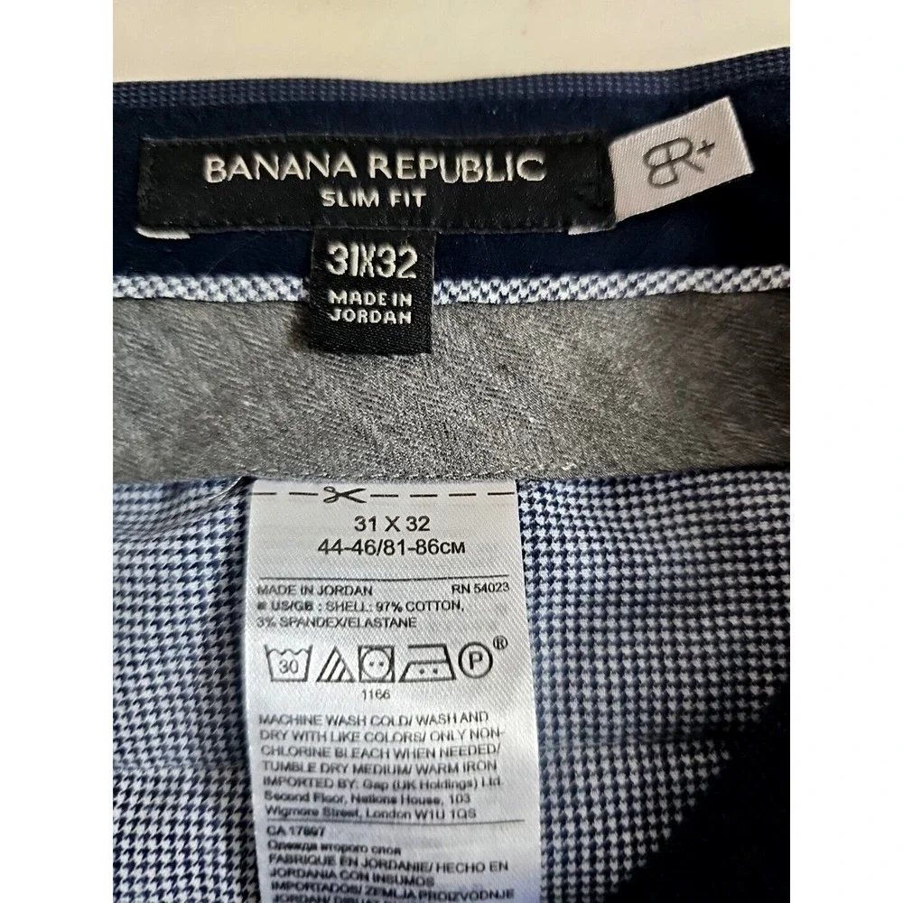 Banana Republic ~Mens 31x32 (32×32)~ Navy Blue Slim Chino Slacks Trousers Pants.